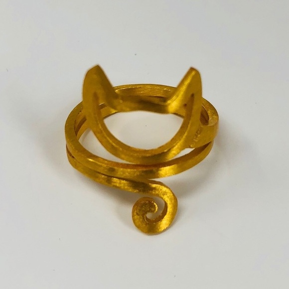 GOLD TONE CAT RING - Picture 2 of 3